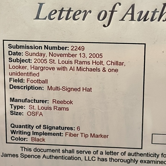 Saint Louis Rams autographed hat from 2005 in case - Picture 6 of 6